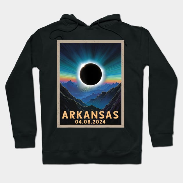 Total Solar Eclipse 2024 Arkansas Hoodie by rivkazachariah